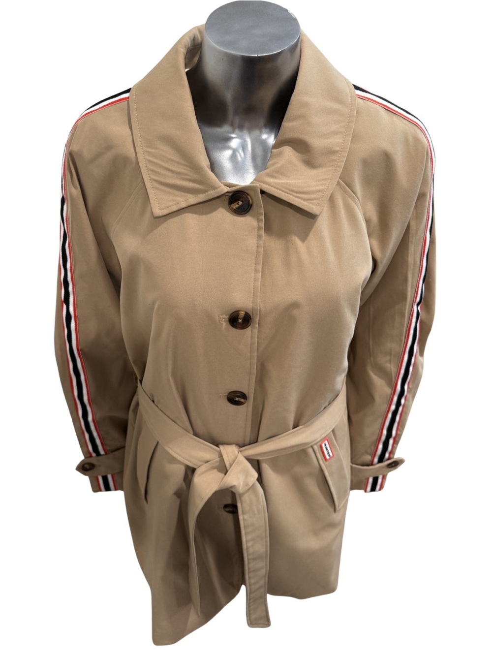 Hunter Sophia British Tan Belted Trench Coat NWT Large - Picture 9 of 15